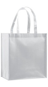 Blank Gloss Laminated Designer Grocery Tote Bag With Poly Board Insert, 12" x 13"