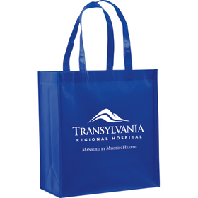 Custom LN12813 12"W X 8"Gusset X 13"H Designer Laminated Tote Bags Made From Non-Woven Polypropylene Plus A Gloss Lamination
