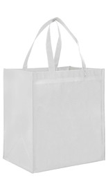 Blank Gloss Laminated Designer Grocery Tote Bag With Poly Board Insert, 13" x 15"
