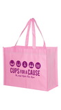 Custom Awareness Pink Gloss Laminated Designer Tote Bag, 16