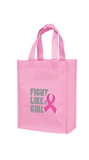Custom Awareness Pink Gloss Laminated Designer Tote Bag, 8