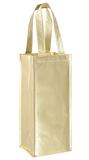 Blank Metallic Vineyard Collection-1 Bottle Laminated Non-Woven Tote Bag