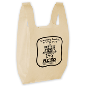 Custom SRB9617 9"W X 6"Gusset X 17"H Grocery Bags With T-Shirt Screen Printed