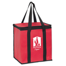 Custom Y2KC1213 8" X 7" X 12" 238 GSM Insulated Grocery Tote Bags