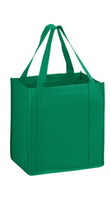 Blank Heavy Duty Non-Woven Grocery Tote Bag With Poly Board Insert, 12" x 13"
