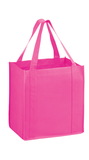 Blank Awareness Pink Heavy Duty Non-Woven Grocery Tote Bag With Poly Board Insert, 12