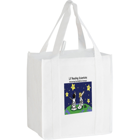 Custom Y2KG12813EV 12"W X 8"Gusset X 13"H (With Bottom Insert) Grocery Bags With 100 GSM Non-Woven And Polypropylene Material