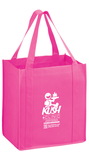 Custom Awareness Pink Heavy Duty Non-Woven Grocery Tote Bag With Poly Board Insert, 13