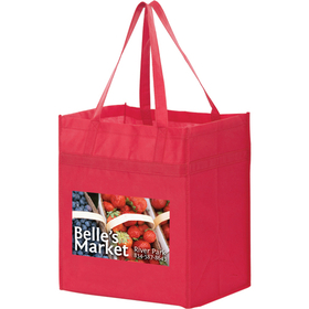 Custom Y2KH131015EV 13"W X 10"Gusset X 15"H (With Bottom Insert) Grocery Bags With Non-Woven And Polypropylene Material