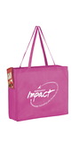 Custom Awareness Pink Non-Woven Over-the-Shoulder Tote Bag? With Side Pockets-Screen Print