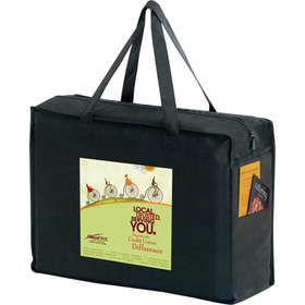 Custom Y2KZ20616EV 20"W X 6"Gusset X 16"H Zipper Totes With Two Business Card Pockets On Outside