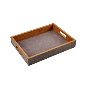 Custom Creative Gifts International Grey Leatherette Tray - 16" x 12"