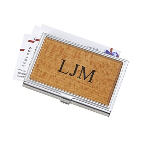 Custom Creative Gifts International Card Case With Wood Panel Cover