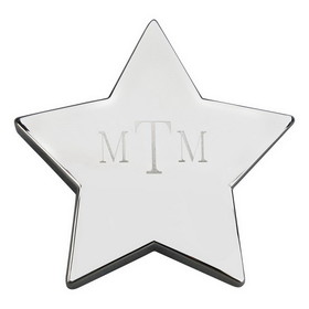 Custom Creative Gifts Star Paperweight, Silver Plate, 4.25" W x 4.25" L