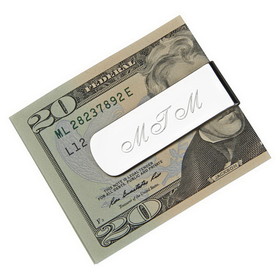 Custom Creative Gifts Elongated Money Clip, Nickel Plate, 2.25" x 0.75"