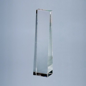 Custom Creative Gifts Plain Optic Glass Obelisk, 8.75"