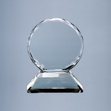 Custom Creative Gifts Round Optic Glass Trophy on Base, 6.75
