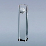 Custom Creative Gifts Optic Glass Golf Ball Obelisk, 6.25