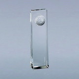 Custom Creative Gifts Optic Glass Golf Ball Obelisk, 8.75