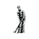 Custom Creative Gifts Peel & Press Golfer Icon, Silver Plate, 1.75