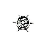 Custom Creative Gifts Peel & Press Ship'S Wheel Icon, Silver Plate 1