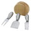 Custom Creative Gifts Wood Cheese Block3 Metal Handle Utensils, 5.25" Long, Price/each