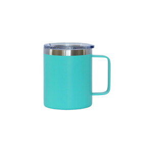 Custom Creative Gifts International 12 Oz Stainless Steel Travel Mug with Handle - Aqua