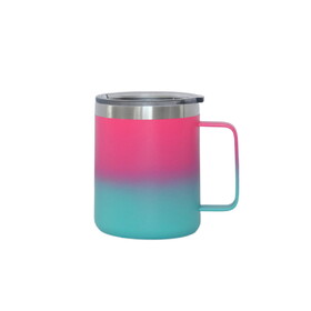 Custom Creative Gifts International 12 Oz Stainless Steel Travel Mug with Handle - Hot Pink & Blue