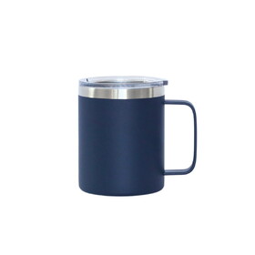 Custom Creative Gifts International 12 Oz Stainless Steel Travel Mug with Handle - Navy