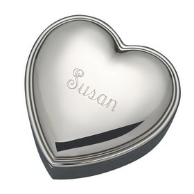 Custom Creative Gifts Heart Jewelry Box, Nickel Plate, 3" x 3"