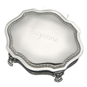Custom Creative Gifts Victorian Jewelry Box, Nickel Plate, 6" L x 5" W