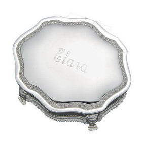 Custom Creative Gifts Princess Victorian Jewelry Box, Silver Plate, 3" L