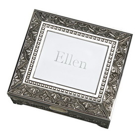 Custom Creative Gifts Emblematic Box, Silver Plate, 4.5" x 5" x 2.25"