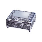 Custom Creative Gifts Square Jewelry Box, Nickel Plate, 4