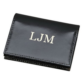 Custom Creative Gifts Black Leather Expanding Card Case, 4" L