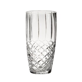 Custom Creative Gifts International Crystal Linear Vase With Medallion Ii Pattern, 10" X 5"