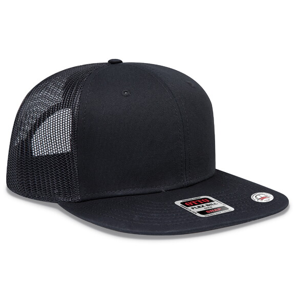 Six-panel pro mesh snapback blank in 003 - Black