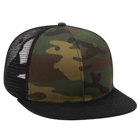 Custom OTTO 153-1120 "OTTO SNAP" Camouflage 6 Panel Mid Profile Mesh Back Trucker Snapback Hat - Embroidery