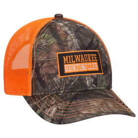 Custom OTTO CAP 171-1293 Mossy Oak Camouflage Superior Polyester Twill 6 Panel Low Profile Mesh Back Baseball Cap