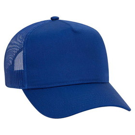 OTTO CAP 32-285 5 Panel Mid Profile Mesh Back Trucker Hat
