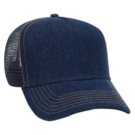 OTTO CAP 39-090 5 Panel Mid Profile Mesh Back Trucker Hat