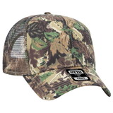 Custom OTTO CAP 45-052 Camouflage 6 Panel Mid Profile Mesh Back Trucker Hat - Embroidery