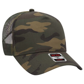 OTTO CAP 47-049 Camouflage 5 Panel Mid Crown Mesh Back Trucker Hat