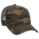 Custom OTTO 47-049 CAP Camouflage 5 Panel Mid Crown Mesh Back Trucker Hat - Heat Transfer