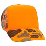 OTTO CAP 49-131 Neon Camouflage 5 Panel High Crown Mesh Back Trucker Hat