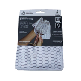 Casabella 8511214 Cloth, Microfiber Glass White 2Pk (12" X 14")"