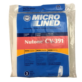Nutone Replacement: NUR-1405, Paper Bag, DVC Nutone 391 Microlined 3Pk