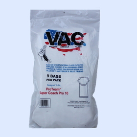 Proteam VAC23 Paper Bag, Pro10 Supercoach 10Qt Triangle 9Pk