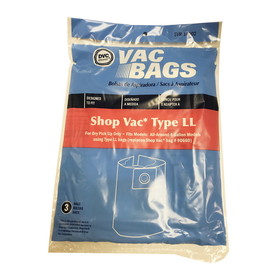Shop Vac Replacement: SVR-14902 Paper Bag, DVC Shop Vac 4 Gl All Around Typ LL 3Pk