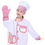 TOPTIE Children Chef Costumes, Cook Role Play Christmas Costume Set for 3 - 6 Years Old